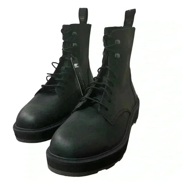 Sorel Women's Hi-Line Lace Boots waterproof Size 9 Black Shelf pull looks NEW - Picture 5 of 14